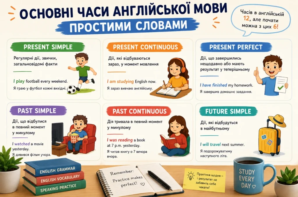 Основні часи англійської мови простими словами